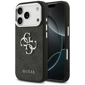 GUESS futerał do IPHONE 17 Pro GUHCP17LP4G4SMCK (4G PU Leather Case with Big 4G and Classic Logo and Silver Metal Camera Frame) czarny
