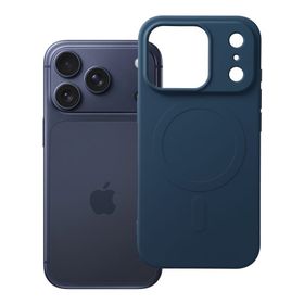 Etui na iPhone 17 Pro / 18 Pro (low camera edge) Silicone Mag Cover zgodne z MagSafe (big hole) niebieskie