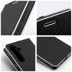 Etui z klapką na Samsung S21 FE Luna Book Carbon czarne