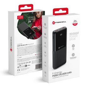 Powerbank Forcell F-Energy P20k1 PD QC3.0 3A 20W 20000 mAh czarny