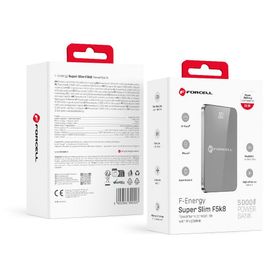 Powerbank zgodny z MagSafe Forcell F-Energy SuperSlim F5K8 QC4.0 PD3.0 15W 5000 mAh szary 0INT