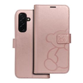 Etui z klapką na Samsung A26 5G Mezzo Book teddy bear złoto-różowe