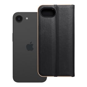 Etui z klapką na iPhone 16e (SE 4 2025) Luna Book Gold czarne