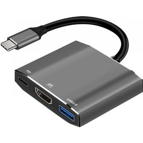 Adapter HUB 3w1 USB C ART OEM-C17 srebrny