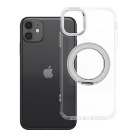 Etui na iPhone 11 Frame Circle Stand zgodne z MagSafe transparentne
