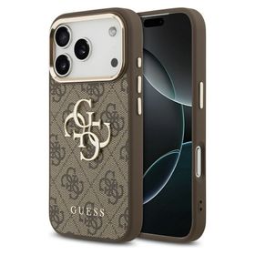 GUESS futerał do IPHONE 17 Pro GUHCP17L4GMGCBR (PU W/ Big 4G Classic Logo) złoto brązowy