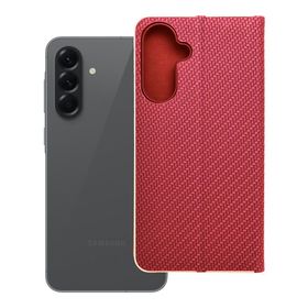 Etui z klapką na Samsung A56 5G Luna Book Carbon czerwone