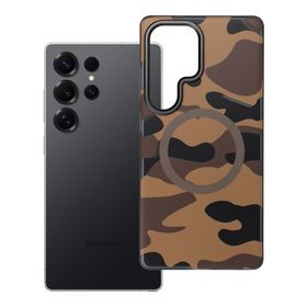 Etui na Samsung S25 ULTRA Forcell F-Protect Levels Dual Layer 4D technology zgodny z MagSafe Military Drop-Test desert camo