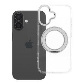 Etui na iPhone 16 Frame Circle Stand zgodne z MagSafe transparentne