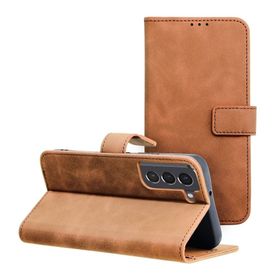 Etui z klapką na Samsung S22 Tender Book brązowe