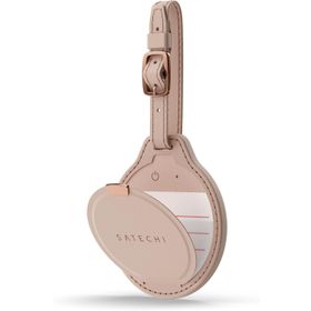 Lokalizator zgodny z Apple Find My Satechi FindAll Luggage Tag w formie zawieszki do bagażu ze skóry wegańskiej ST-LFALTW różowy