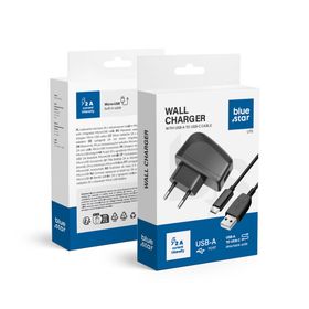 Ładowarka sieciowa do telefonu Blue Star Lite USB A 2A 10W + kabel USB A do USB C TFK-TC-1095B czarna