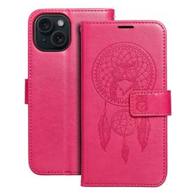 Etui z klapką na iPhone 15 Mezzo Book łapacz snów magenta