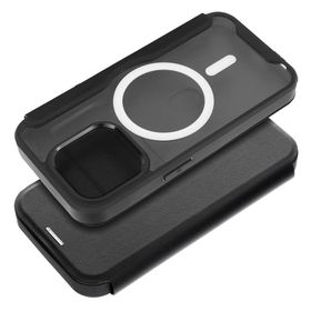 Etui z klapką na iPhone 16 PLUS Smart Mag zgodne z MagSafe czarne