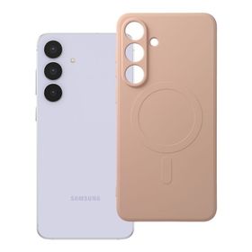 Etui na Samsung S25 FE Silicone Mag Cover zgodne z MagSafe (camera protection) różowe