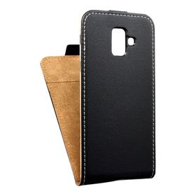 Etui z klapką pionowe na Samsung A6 2018 Slim Flexi Fresh czarne