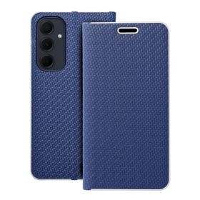 Etui z klapką na Samsung A35 5G Luna Book Carbon niebieskie