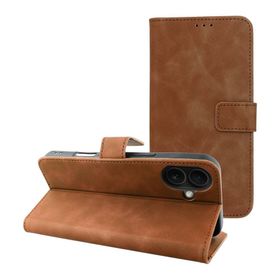 Etui z klapką na iPhone 16 PLUS Tender Book brązowe