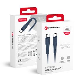 Kabel USB C do USB C Forcell F-Energy QC4.0 PD 3A 60W Silicone 1 m C344 granatowy