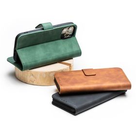 Etui z klapką na iPhone 11 Tender Book zielone
