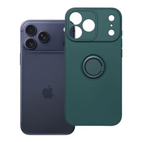 Etui na iPhone 17 Pro Max / 18 Pro Max (low camera edge) Silicone Ring zielone