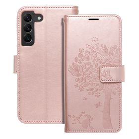 Etui z klapką na Samsung S22 Mezzo Book drzewo złoto-różowe