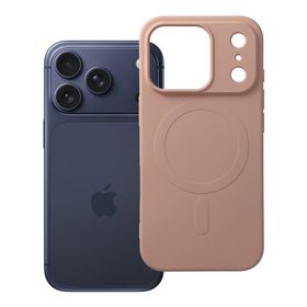 Etui na iPhone 17 Pro / 18 Pro (low camera edge) Silicone Mag Cover zgodne z MagSafe (big hole) różowe