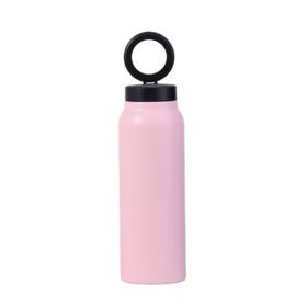 Butelka / bidon na wodę metal z uchwytem kompatybilnym z Magsafe 950ml różowy