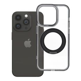 Etui na iPhone 14 PRO Frame Circle Stand zgodne z MagSafe czarne