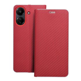 Etui z klapką na Xiaomi Redmi 13C / Poco C65 Luna Book Carbon czerwone