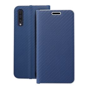 Etui z klapką na Samsung A50 Luna Book Carbon niebieskie