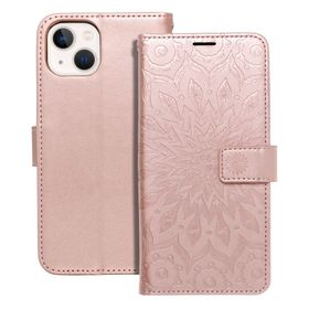 Etui z klapką na iPhone 13 Mezzo Book mandala złoto-różowe