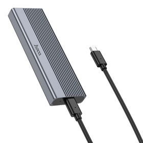 Obudowa do dysków Hoco SSD M.2 NVME M key B+M key do 4TB USB C USB3.2 / 10GBps HB47A szary