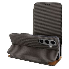 Etui z klapką na Samsung A15 Folio Side Magnet brązowe