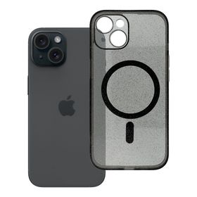Etui na iPhone 15 Clear Mag Cover - Glitter (Str / Camera Protection) zgodne z MagSafe czarne glitter