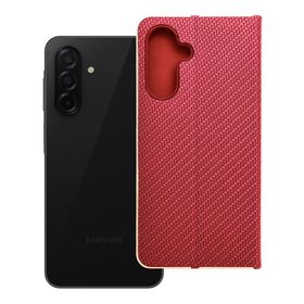 Etui z klapką na Samsung A26 5G Luna Book Carbon czerwone