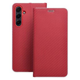 Etui z klapką na Samsung A55 5G Luna Book Carbon czerwone
