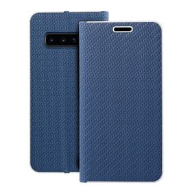 Etui z klapką na Samsung S10 Luna Book Carbon niebieskie