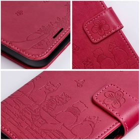 Etui z klapką na Samsung S26 ULTRA Mezzo Book koty czerwone