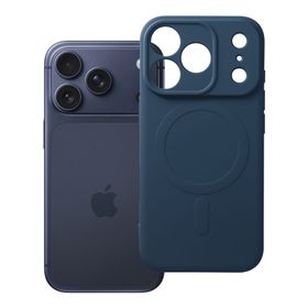 Etui na iPhone 17 Pro / 18 Pro (low camera edge) Silicone Mag Cover zgodne z MagSafe (camera protection) niebieskie