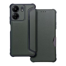 Etui z klapką na Xiaomi Redmi 13C Razor Book ciemnozielone