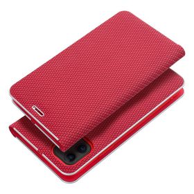 Etui z klapką na iPhone 16 Luna Book Carbon czerwone