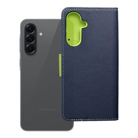 Etui z klapką na Samsung A56 Fancy Book granatowo-limonkowe
