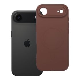 Etui na iPhone 17 AIR Silicone Mag Cover zgodne z MagSafe (camera protection) brązowy