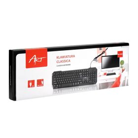 ART klawiatura przewodowa USB A QWERTY AK-46U czarna