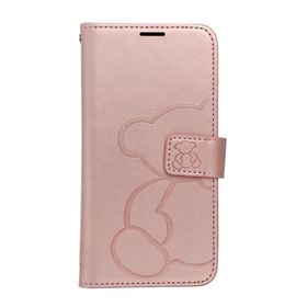 Etui z klapką na Samsung A37 5G Mezzo Book teddy bear złoto-różowe