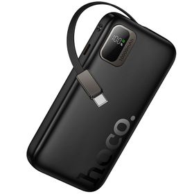 Powerbank Hoco 10000 mAh QC PD 20W ze zwijanym kablem USB C Q51 czarny