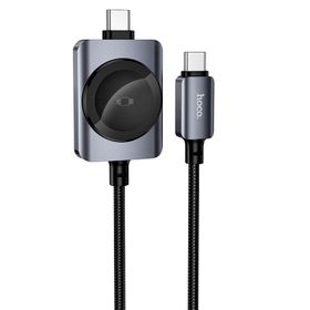 Kabel Hoco USB C do USB C PD100W z funcją ładowania iWatcha 1,2 m CW66 czarny
