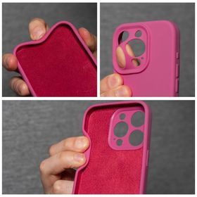 Etui na iPhone 14 Silicone 2mm (camera protection) różowe