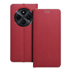 Etui z klapką na Xiaomi Redmi 14C Luna Book Carbon czerwone
